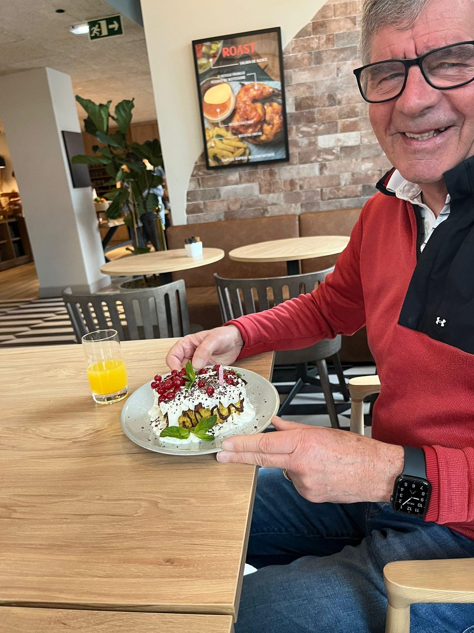 George with his lovely birthday cake