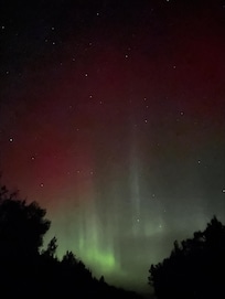 Guided by the northern lights on our drive up to the cabin!!!