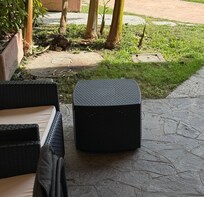 The view with stained chairs