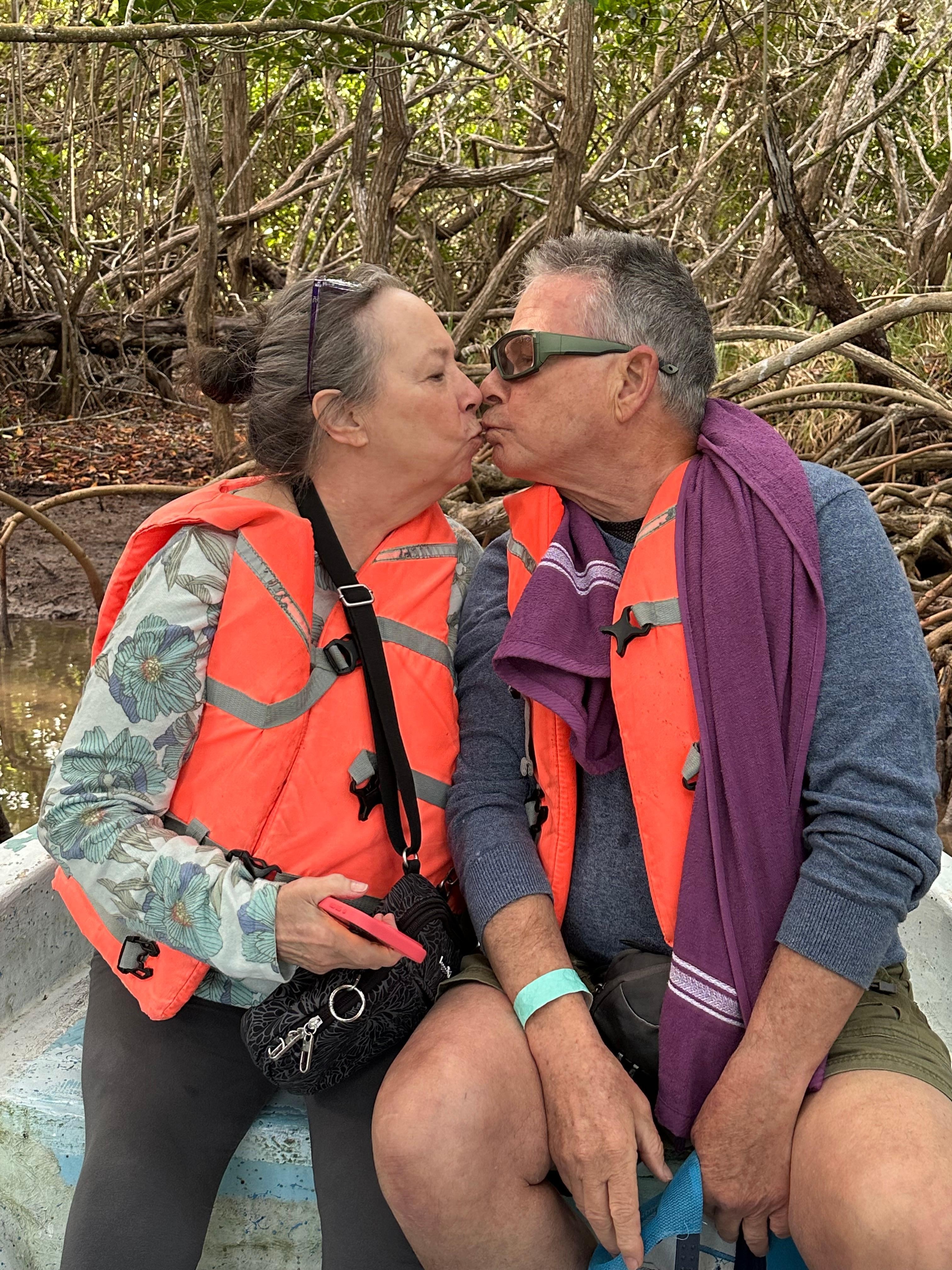 Tour captain steered us into mangrove ... and posed us romantically.