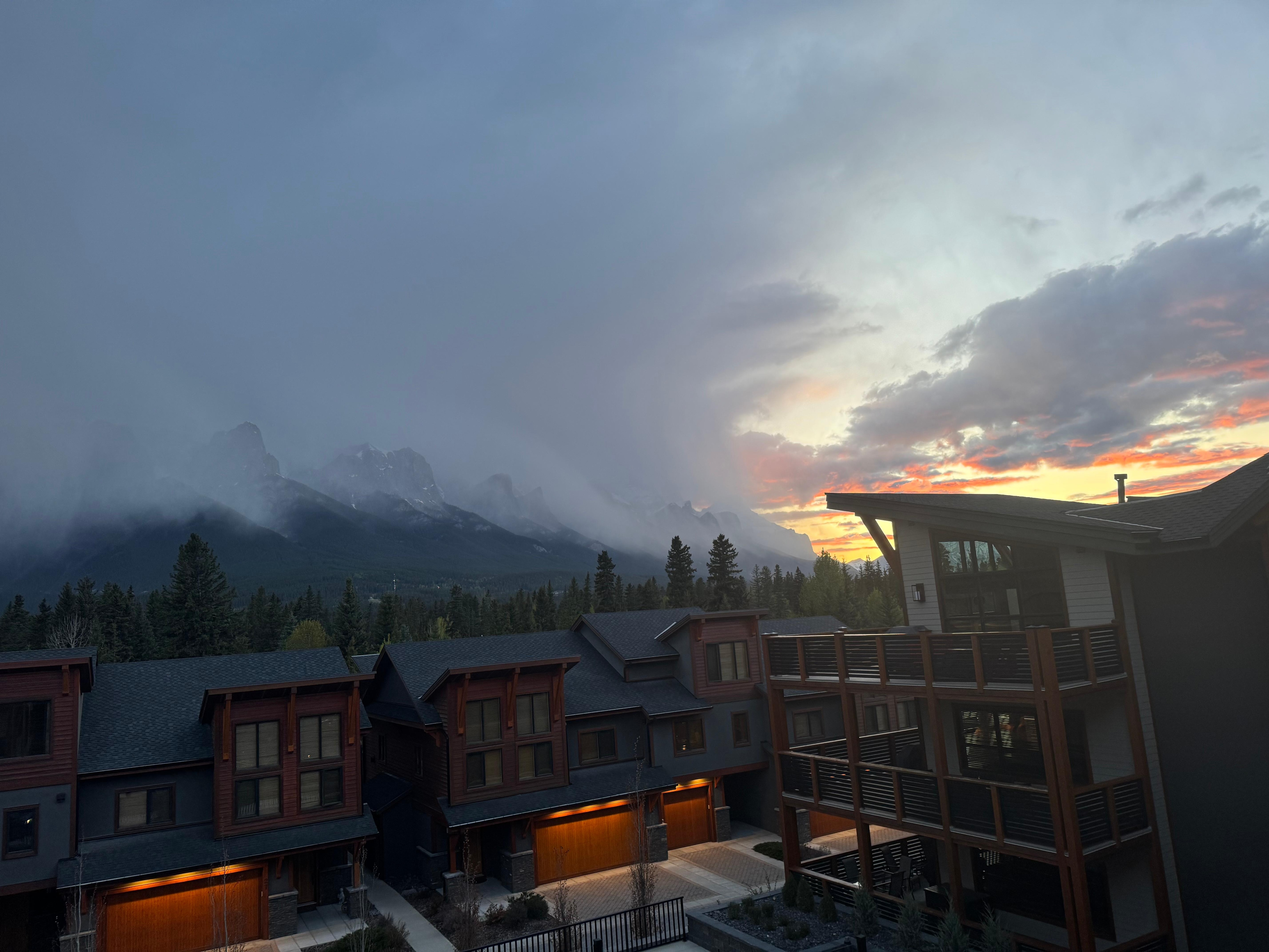 Sunset view from condo balcony