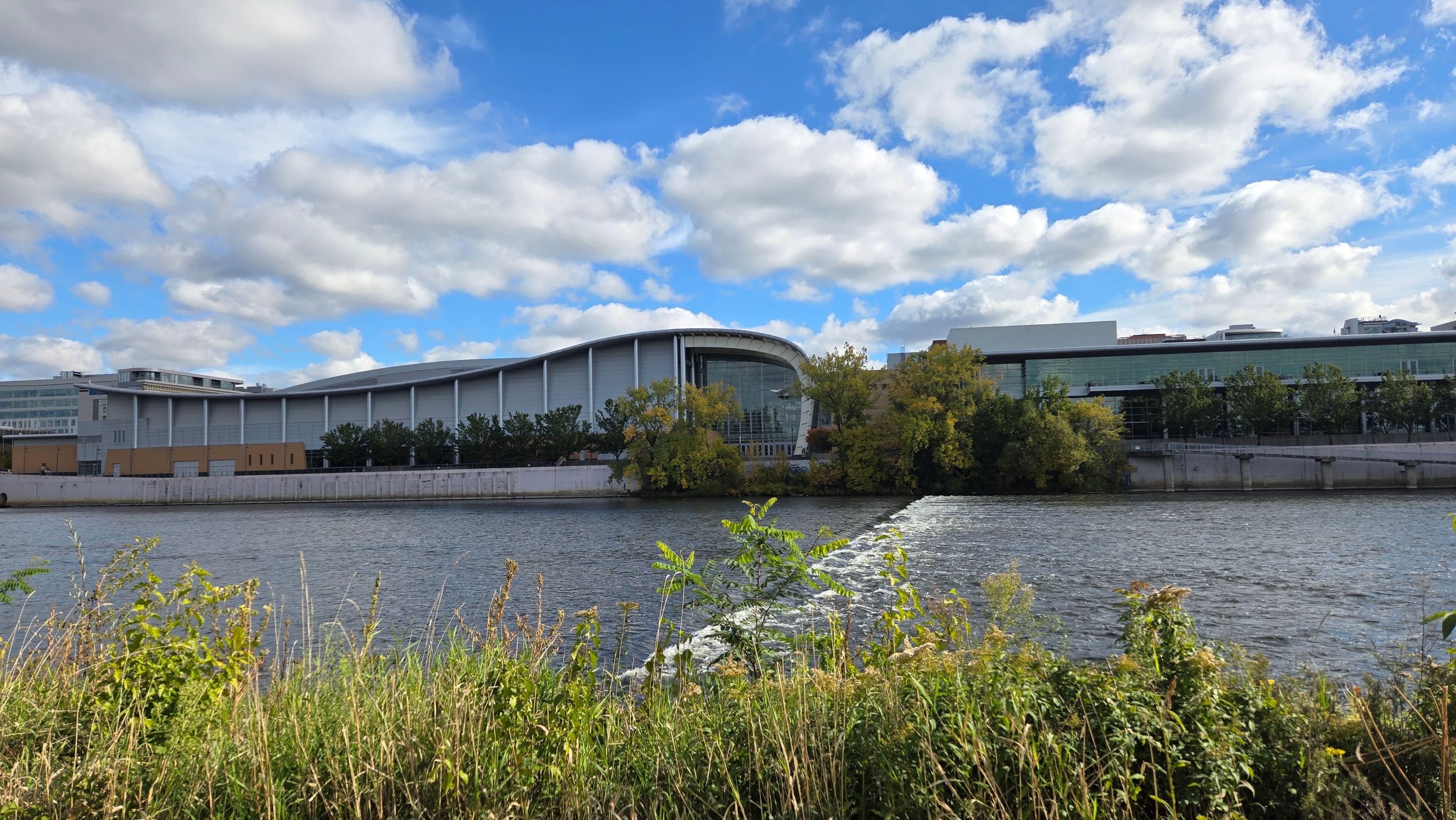 The Grand River with DeVos Place in the background. 