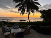 Enjoying sunset from the lanai