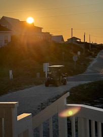My son and husband coming back from a quick ride to the beach to catch the sunrise.