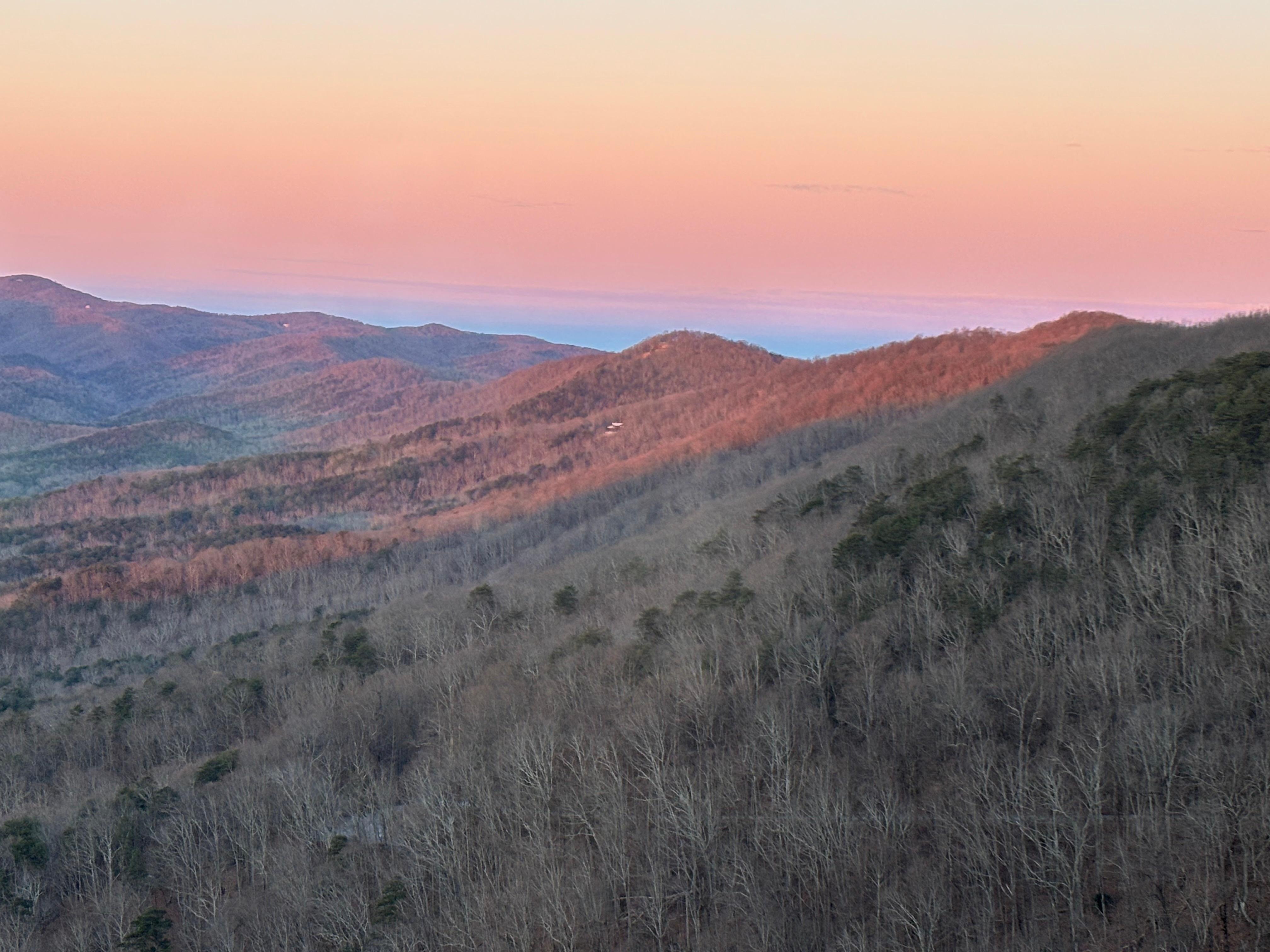 Sunrise from window in our room. 