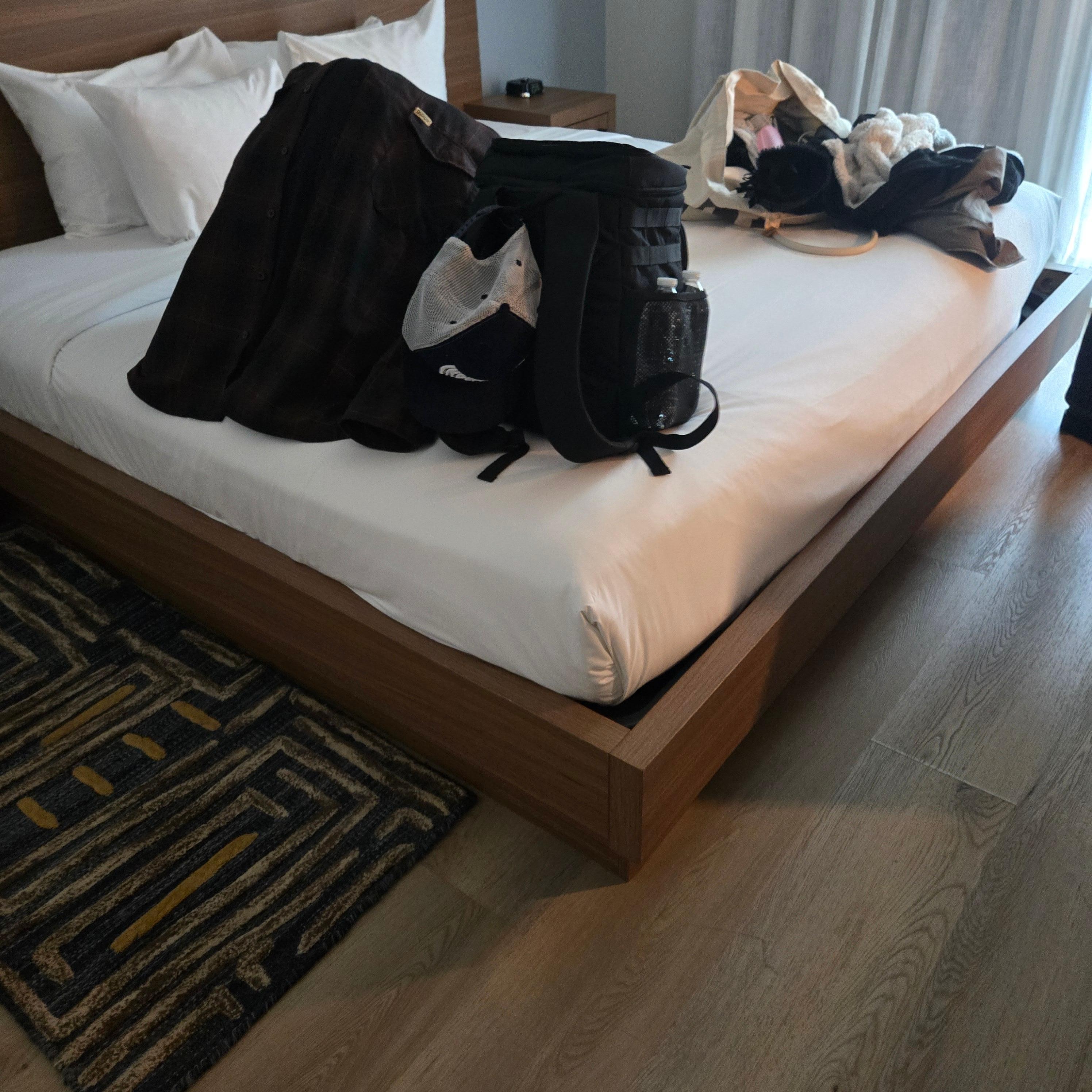 Bed is on the floor. Lol 