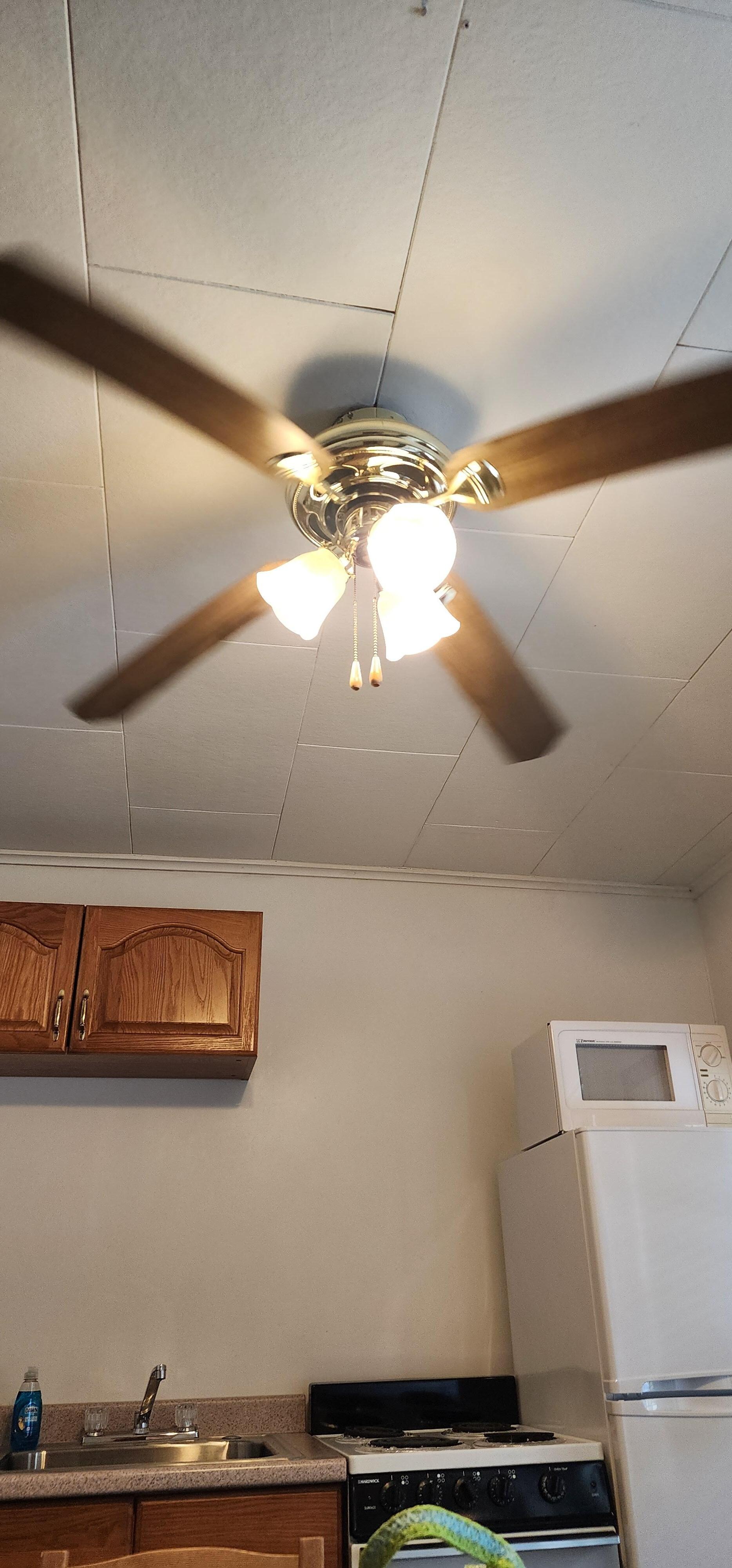 Ceiling fan in kitchen 