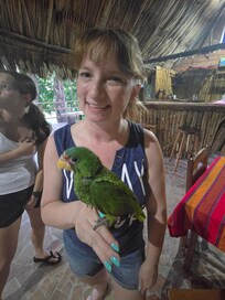 Making friends with the Cohune mascot!