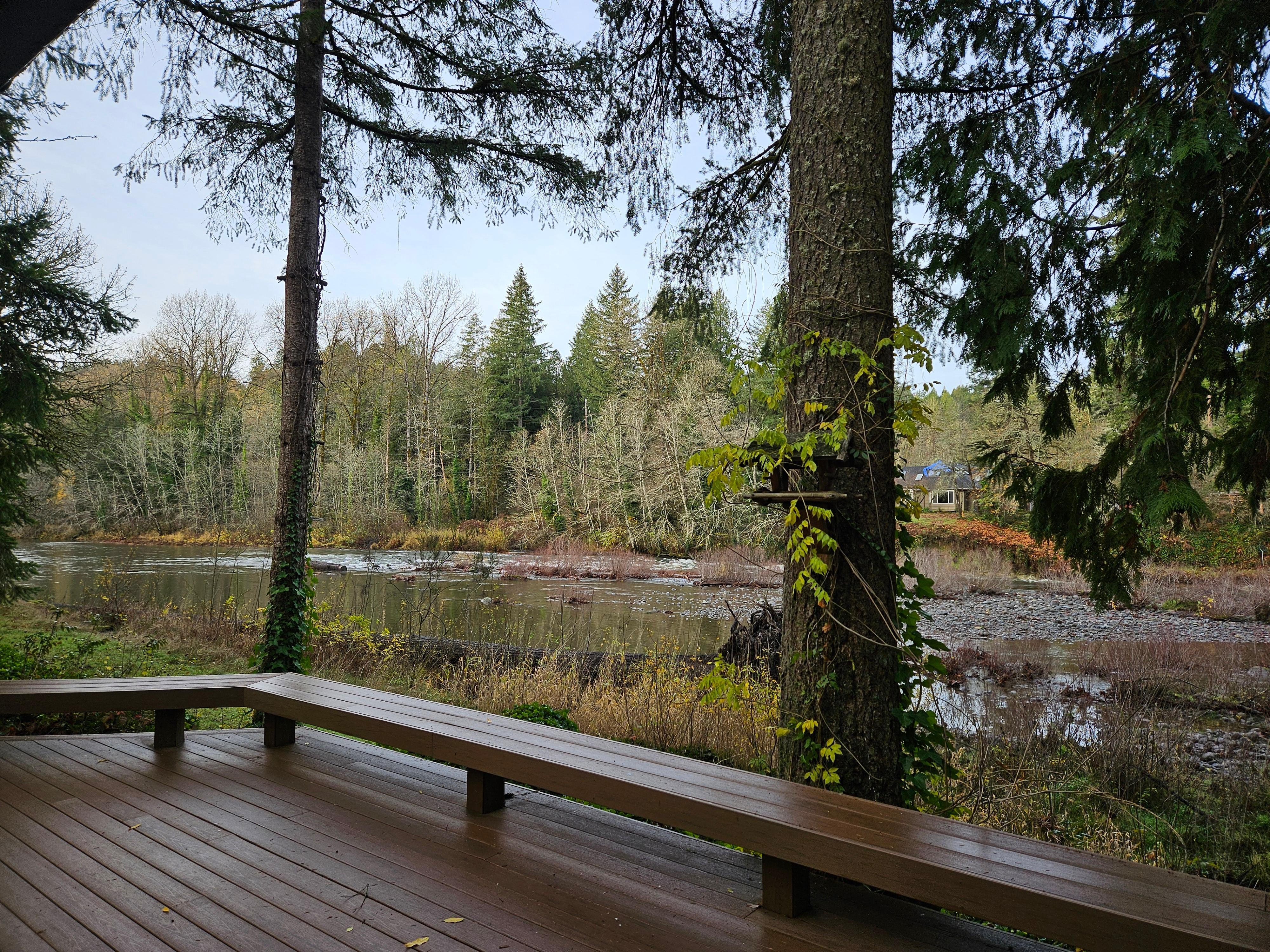 The beautiful Sandy river runs right by the cabin.