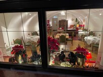 Looking in to the breakfast area from the street.