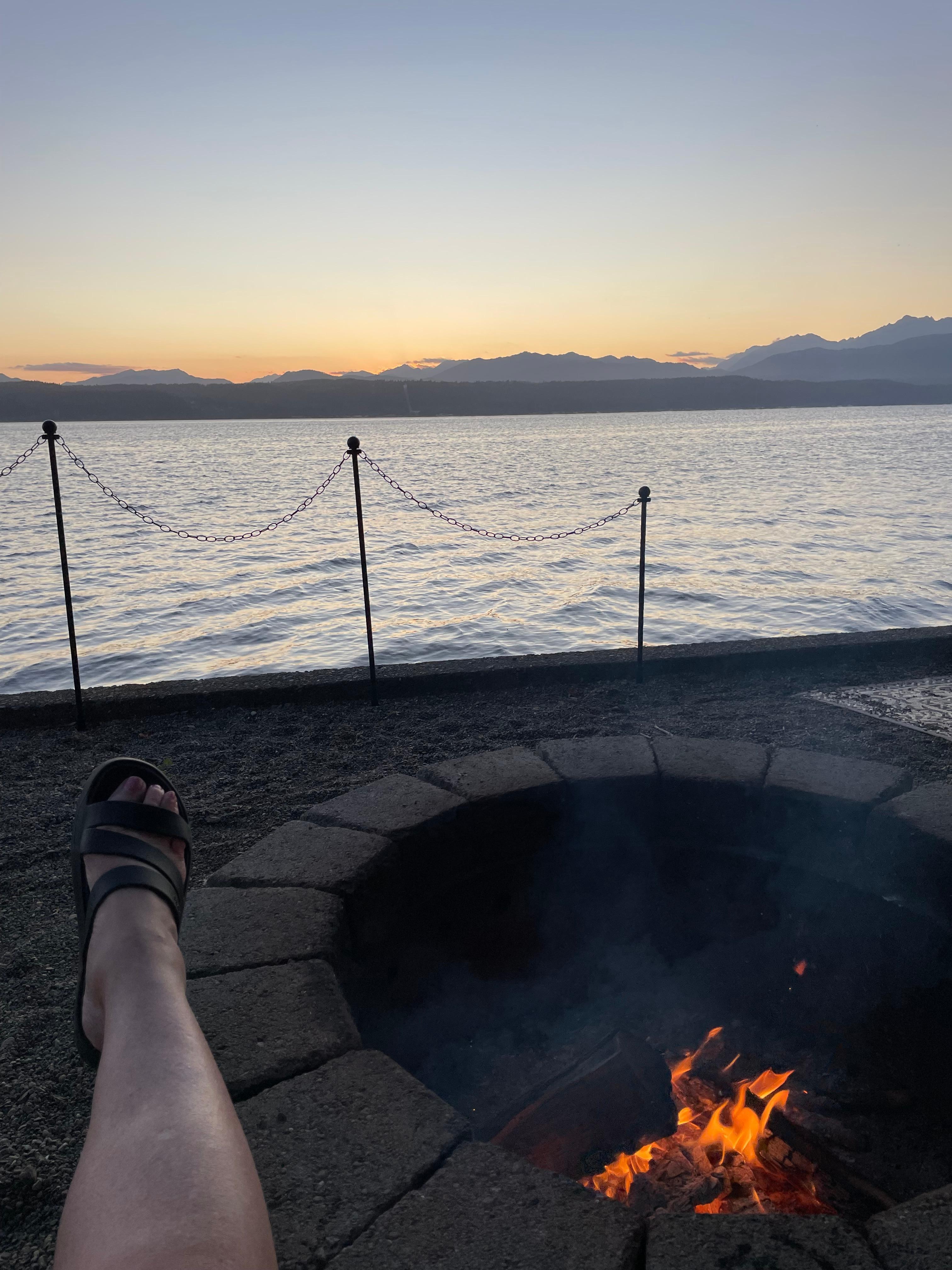 Sunset looking at  the Olympic mountains