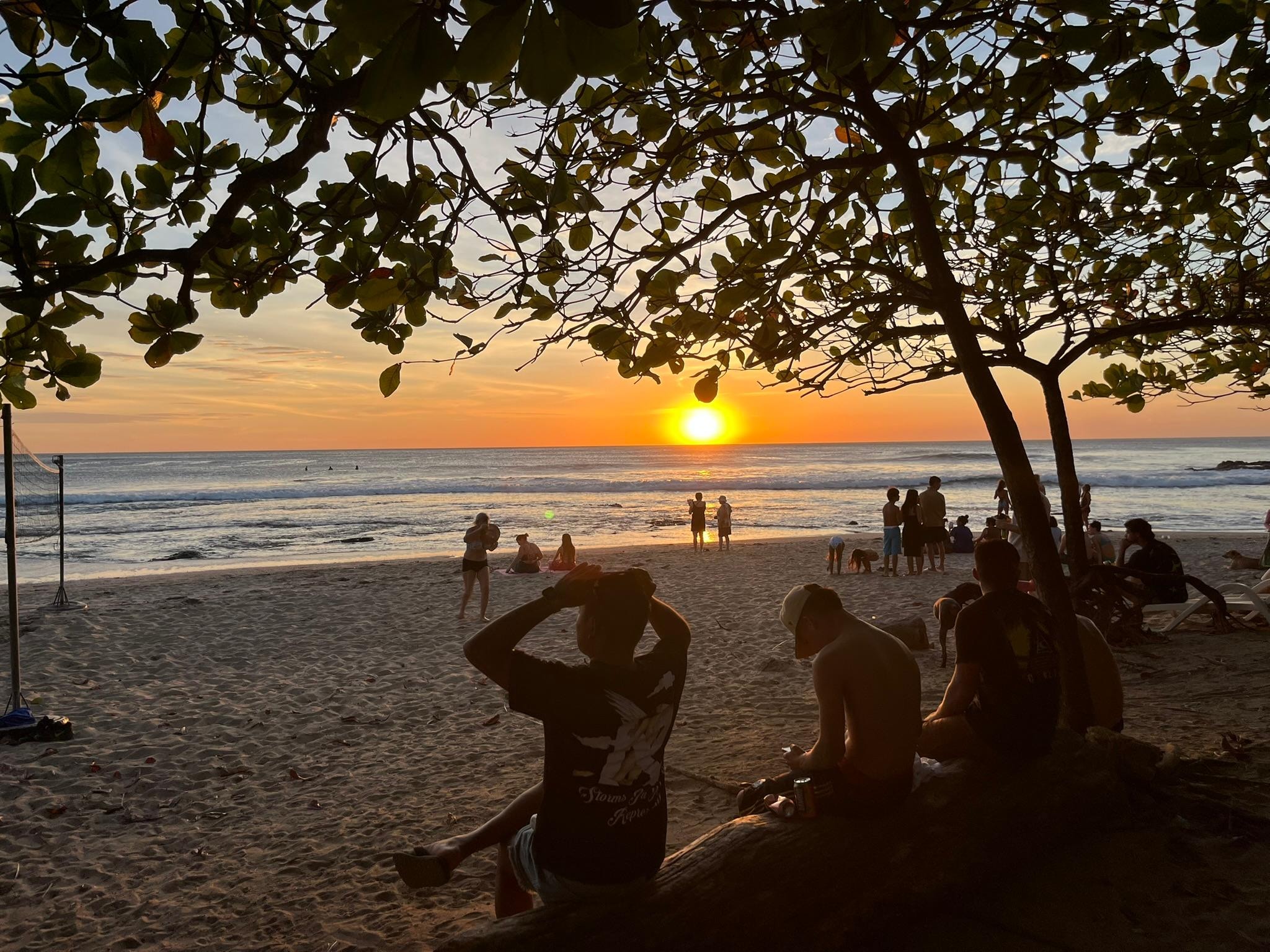 Sunset at the entrance to the beach