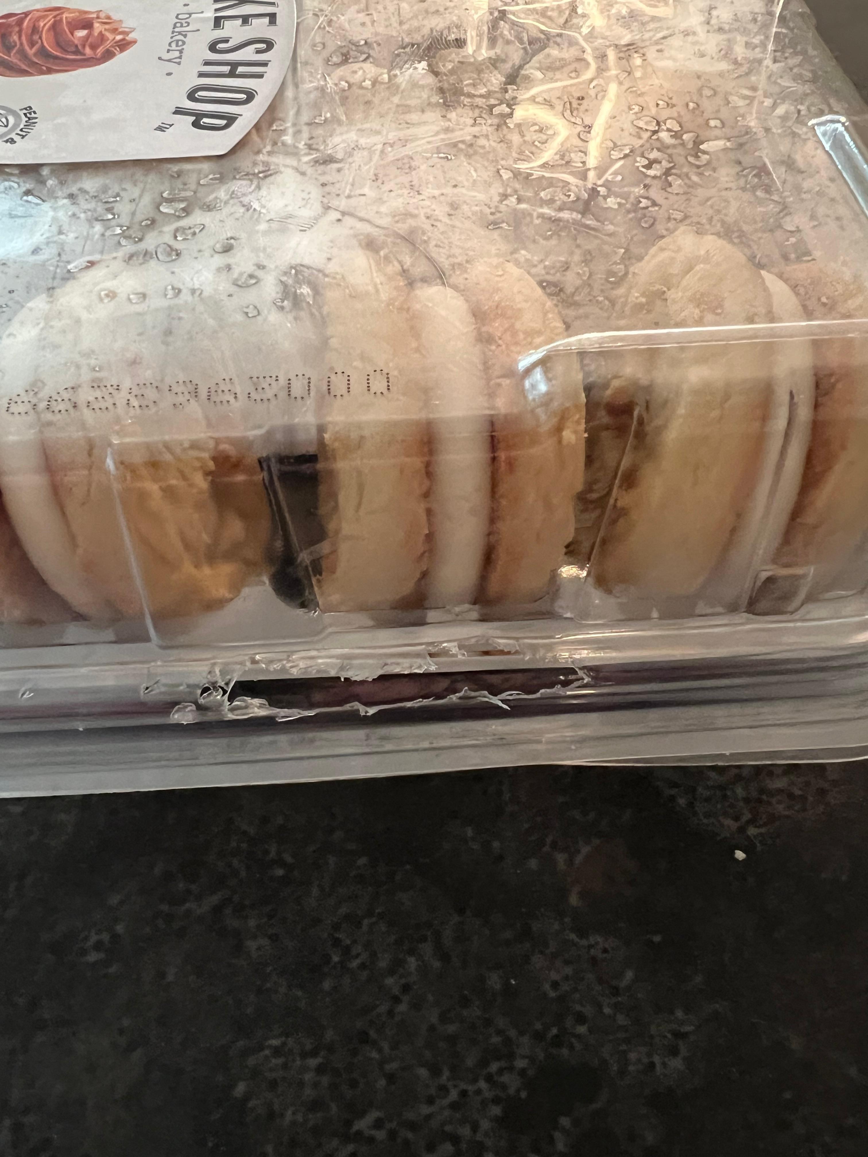 Where the rat got into our unopened box of cookies.