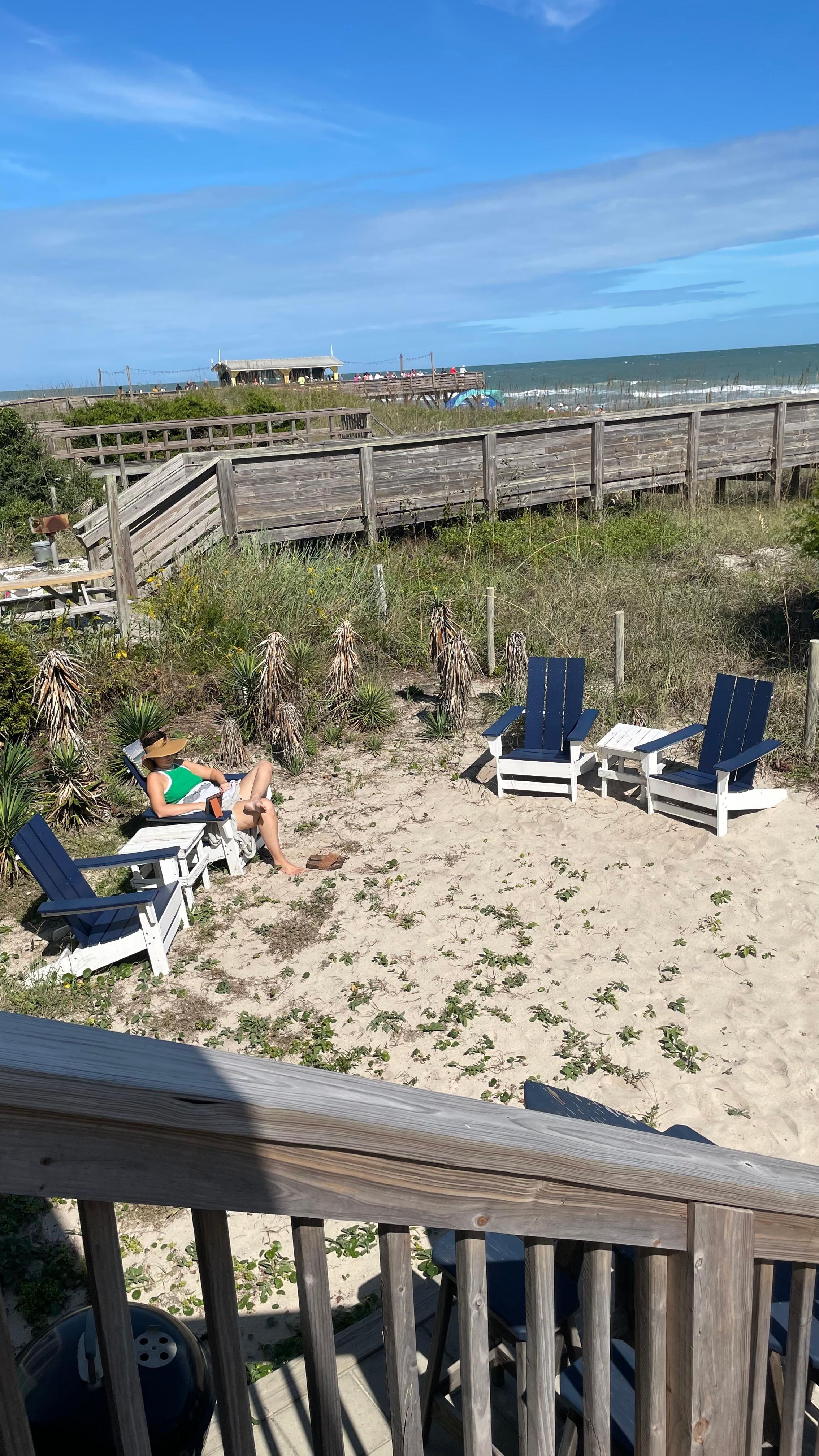 Private yard is a beach.  Very comfy and you can take the sun right in your yard. 