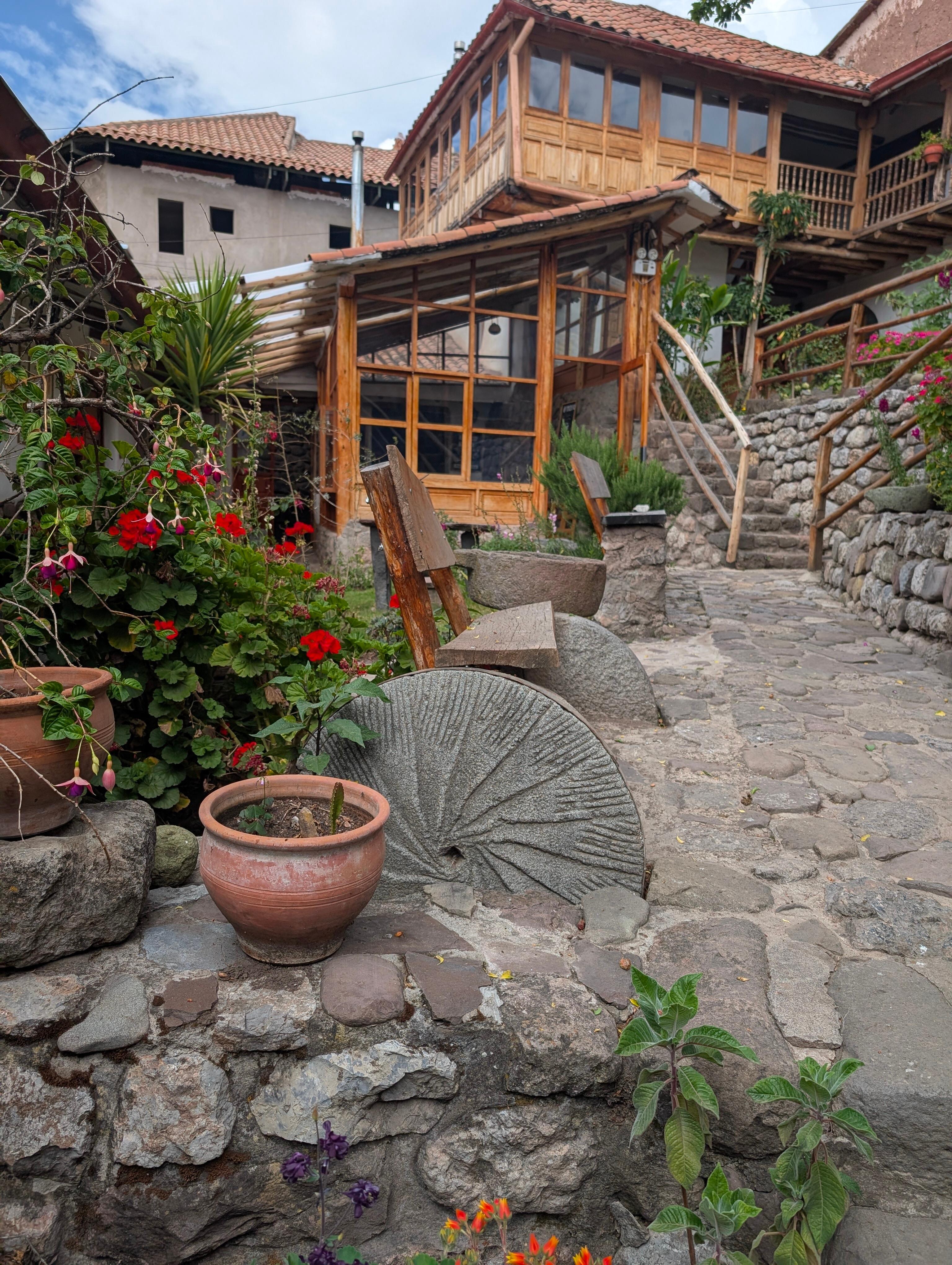 The courtyard as you walk in. 