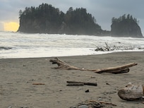 The beach just outside our room
