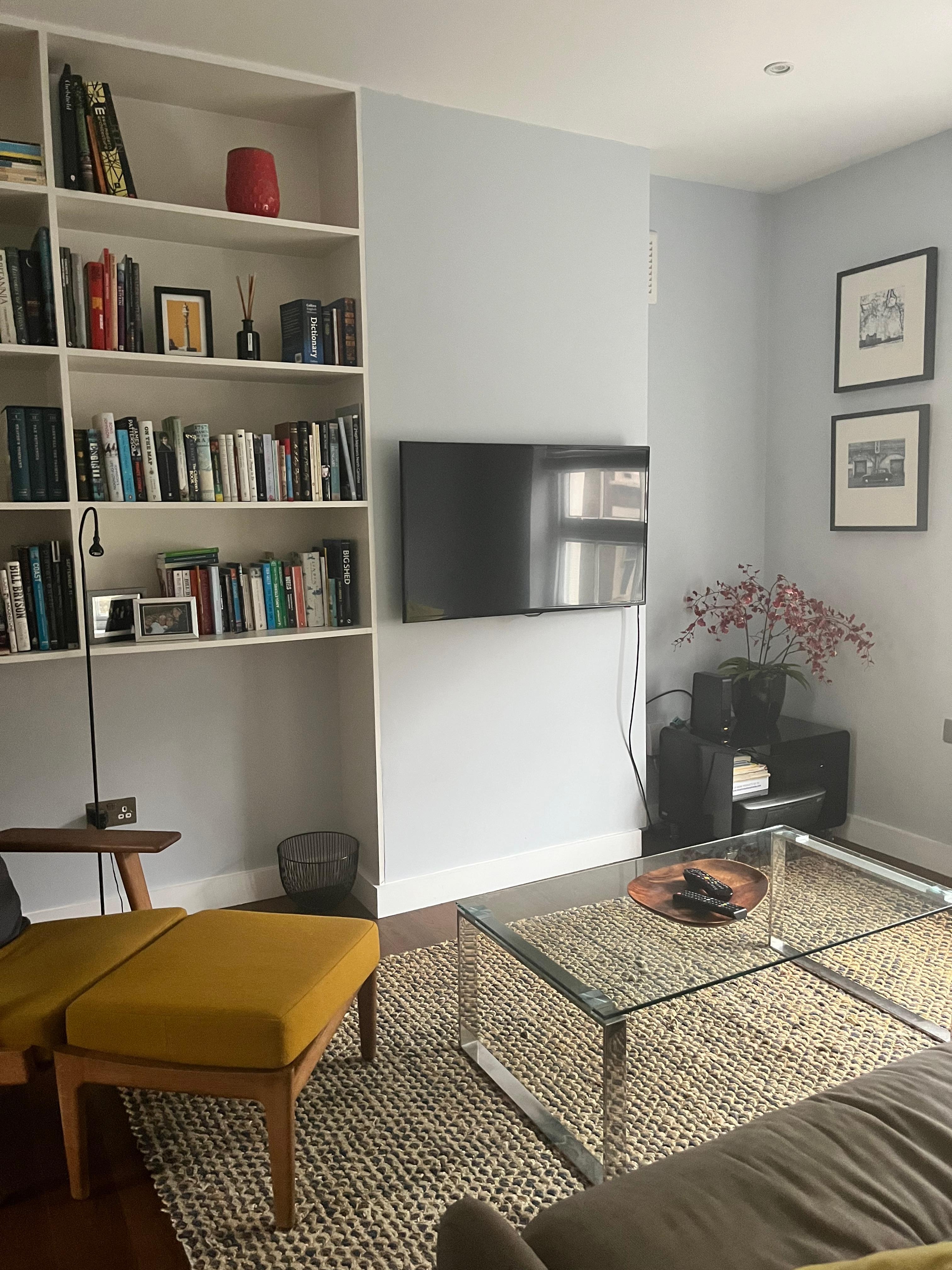 Living room.  Once you figure out how to work two remotes, watching the TV is easy.  