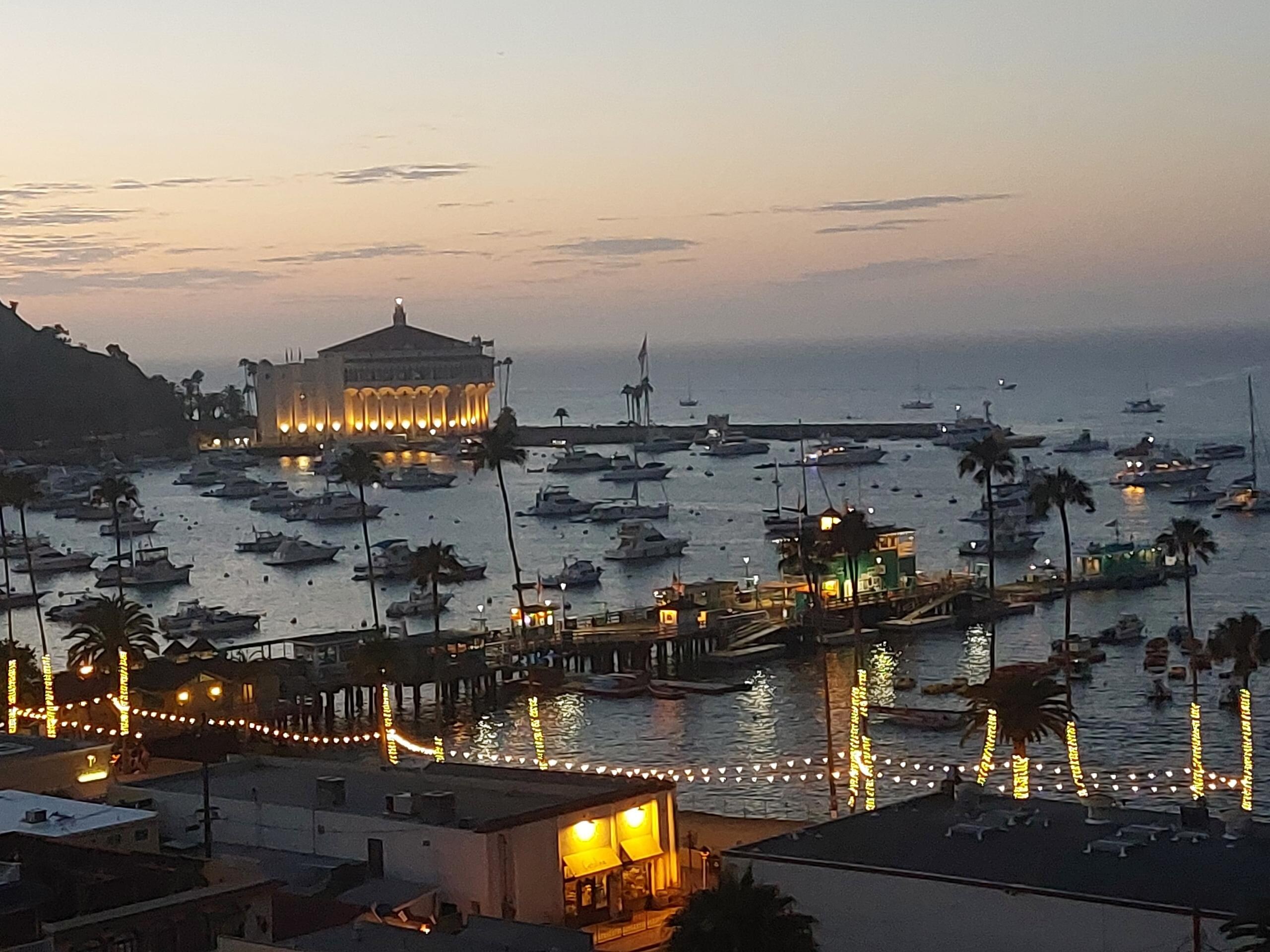 View from the patio at dusk