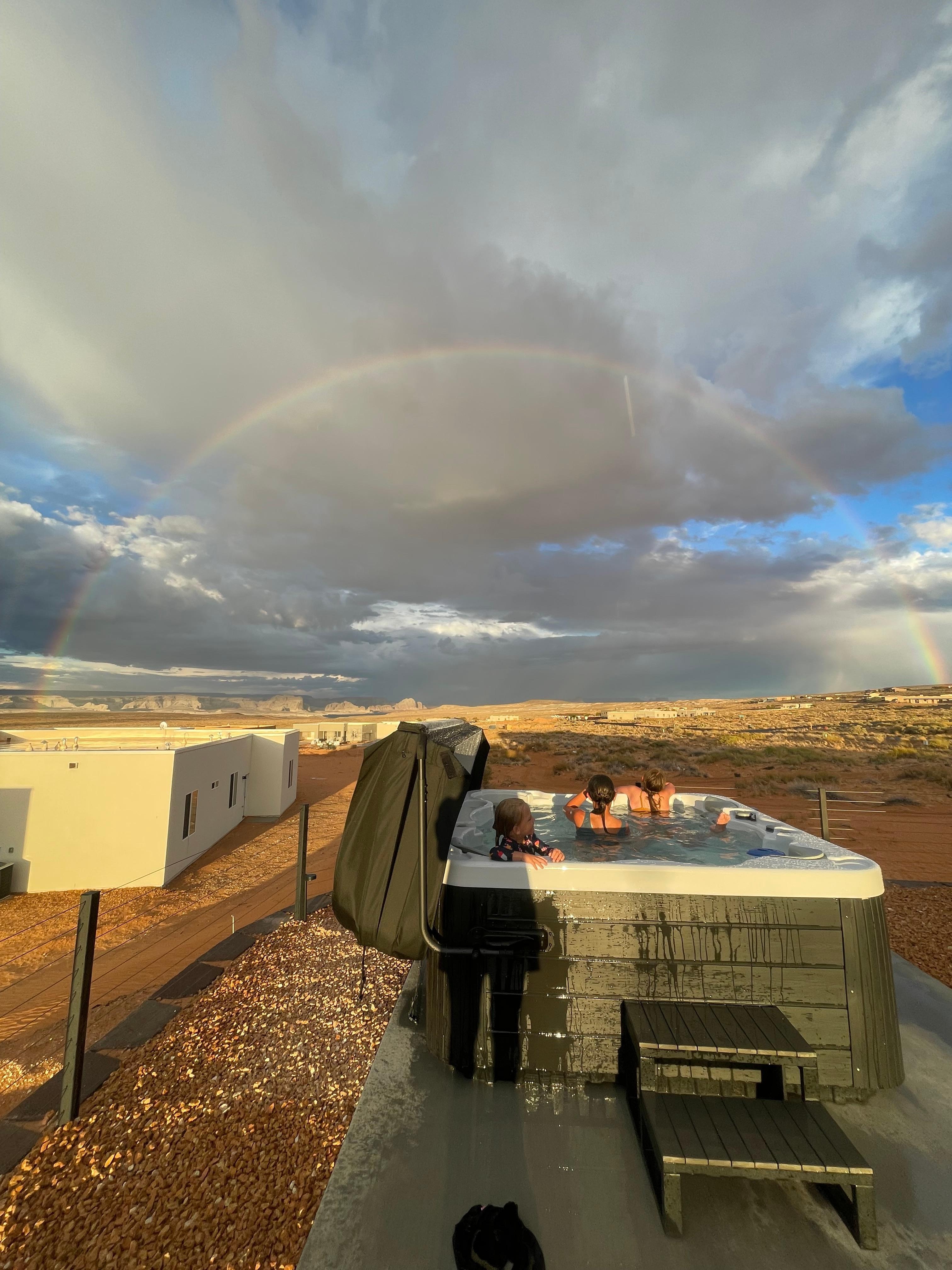 Hot tub view of rainbow.