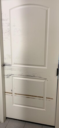 Doors to bathroom were scuffed badly and didn’t close all the way.