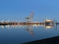 View of the Prince Charles container port.