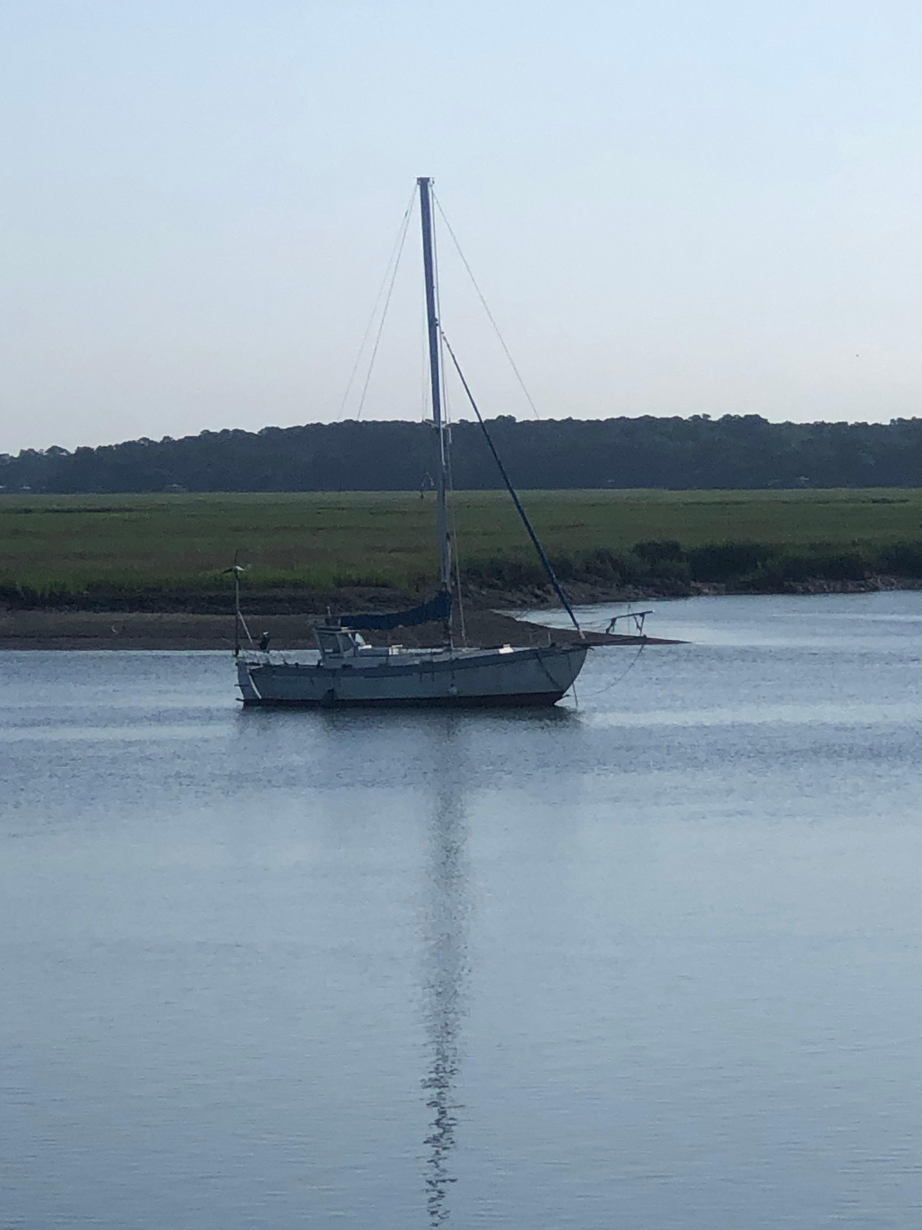 Sailboat in the creek 