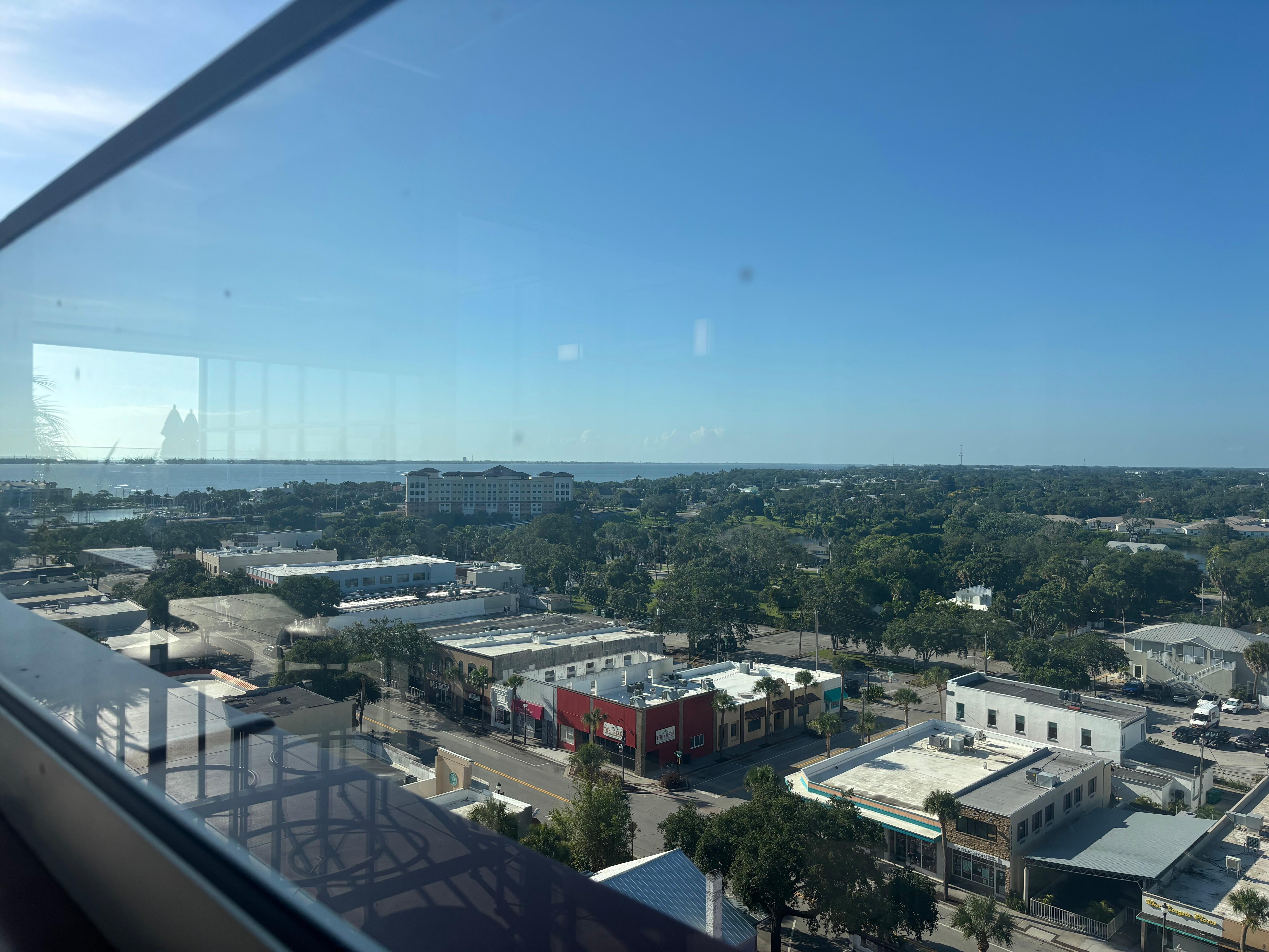 View from rooftop during breakfast