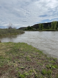 River’s edge at bottom of path