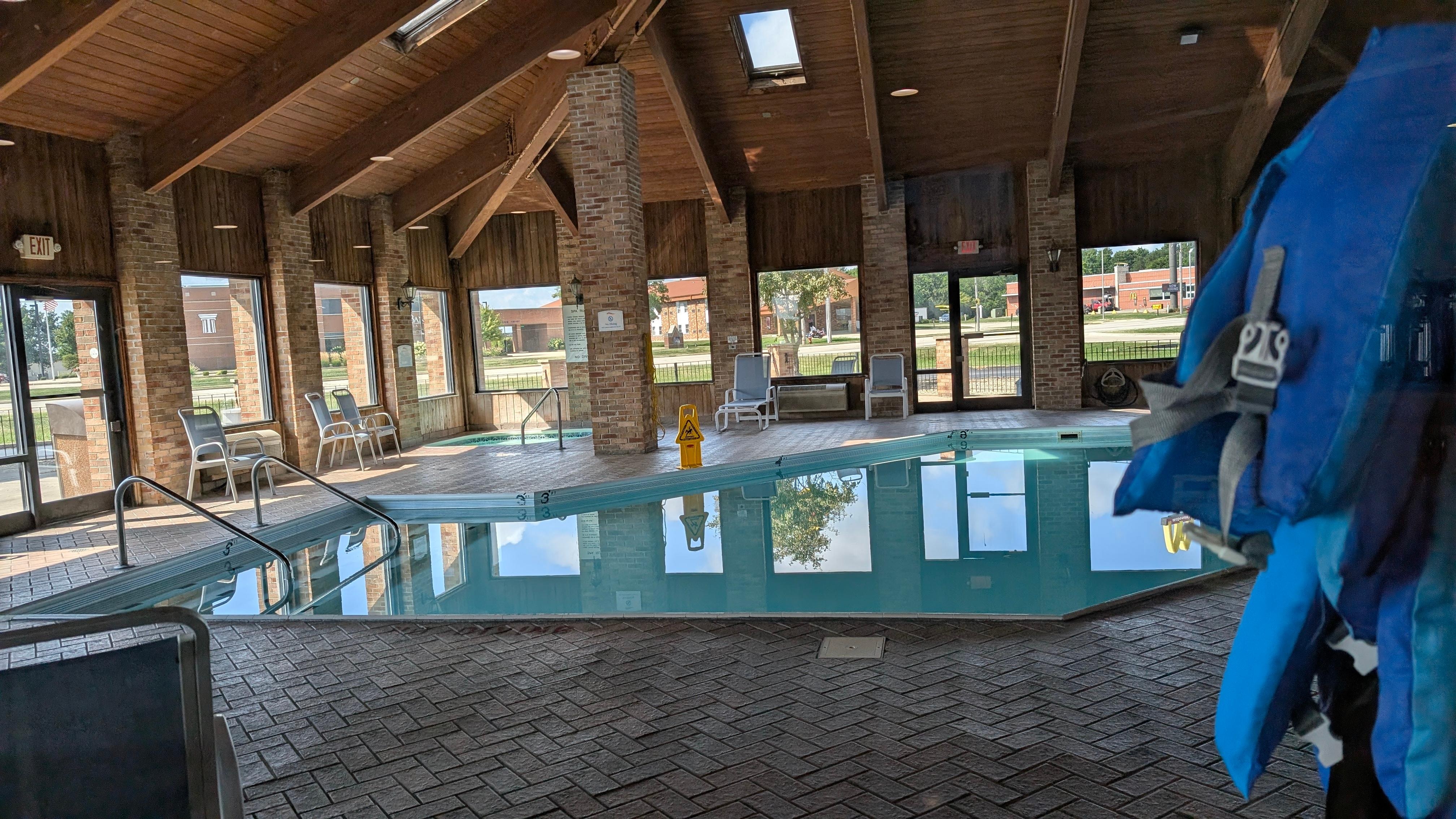 Nice pool, room, not too humid or cold. 
