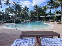 Poolside chairs come in loungers and double padded daybeds with side tables.
