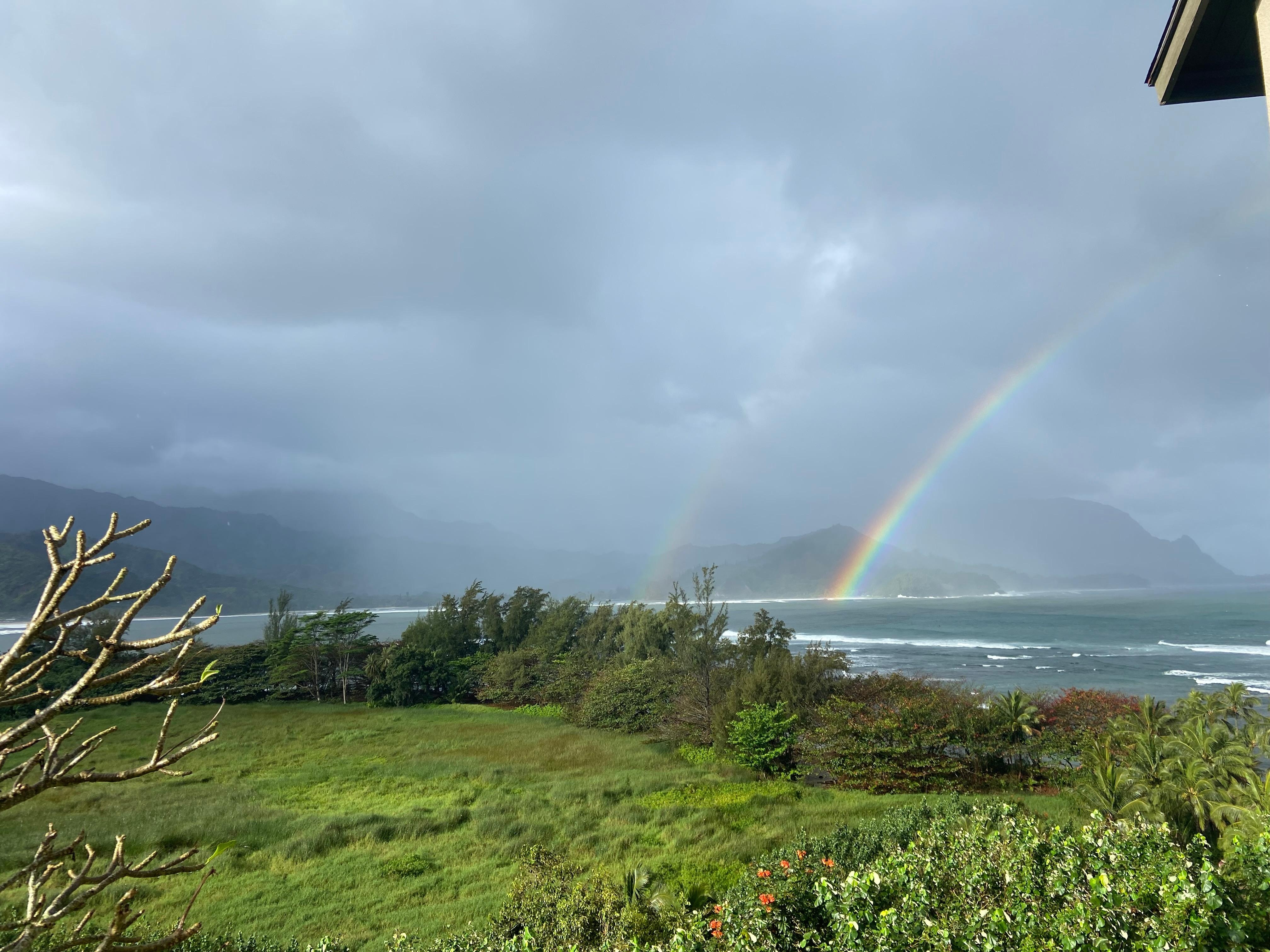 A special “aloha” view from the lanai on our final morning
