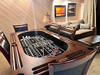 This table converts with a poker table top