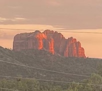 We removed telephone wires from this photo, but this is close up of view from deck