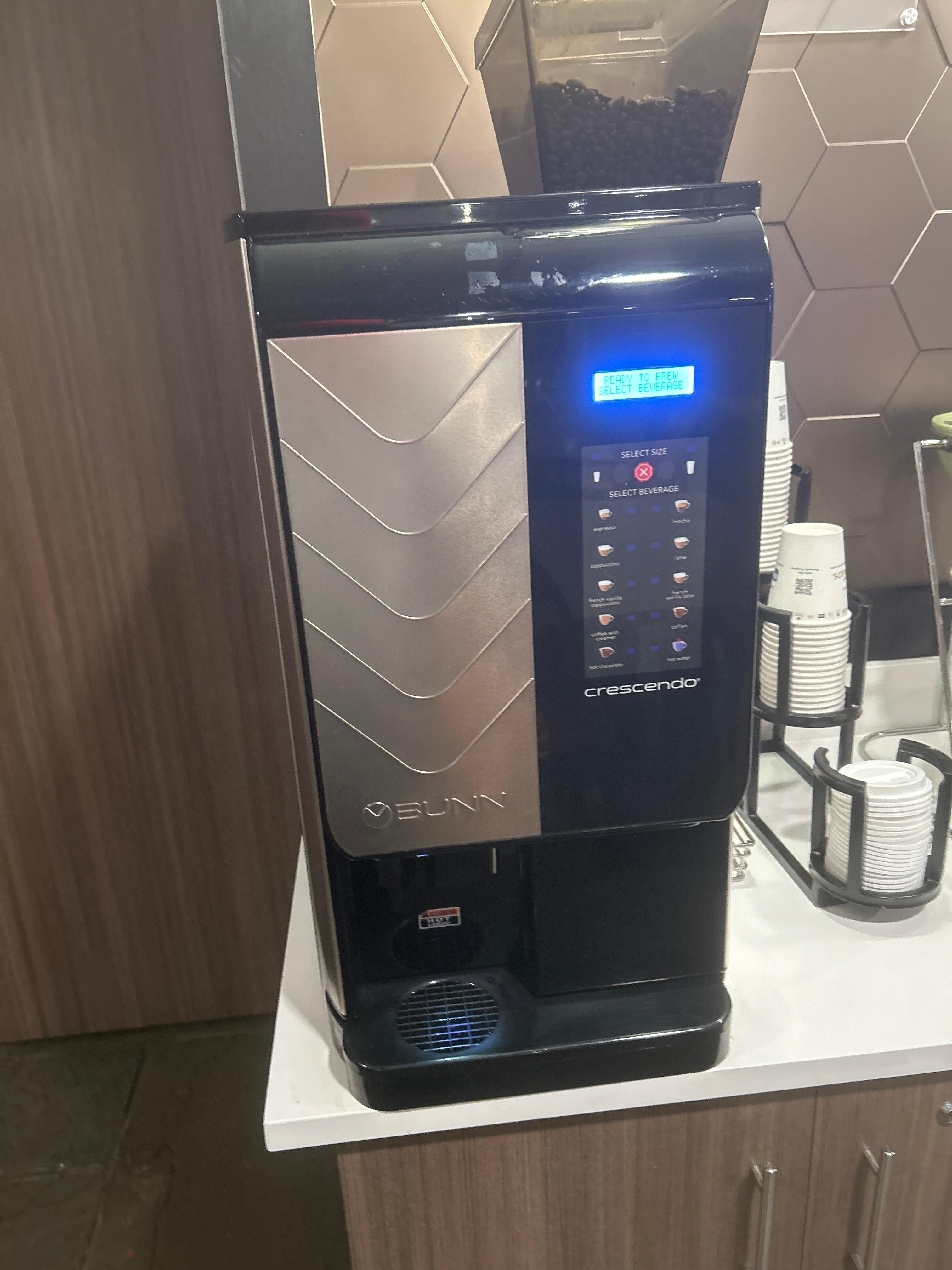 They have a awesome machine that makes coffe lattes and also hot coco 