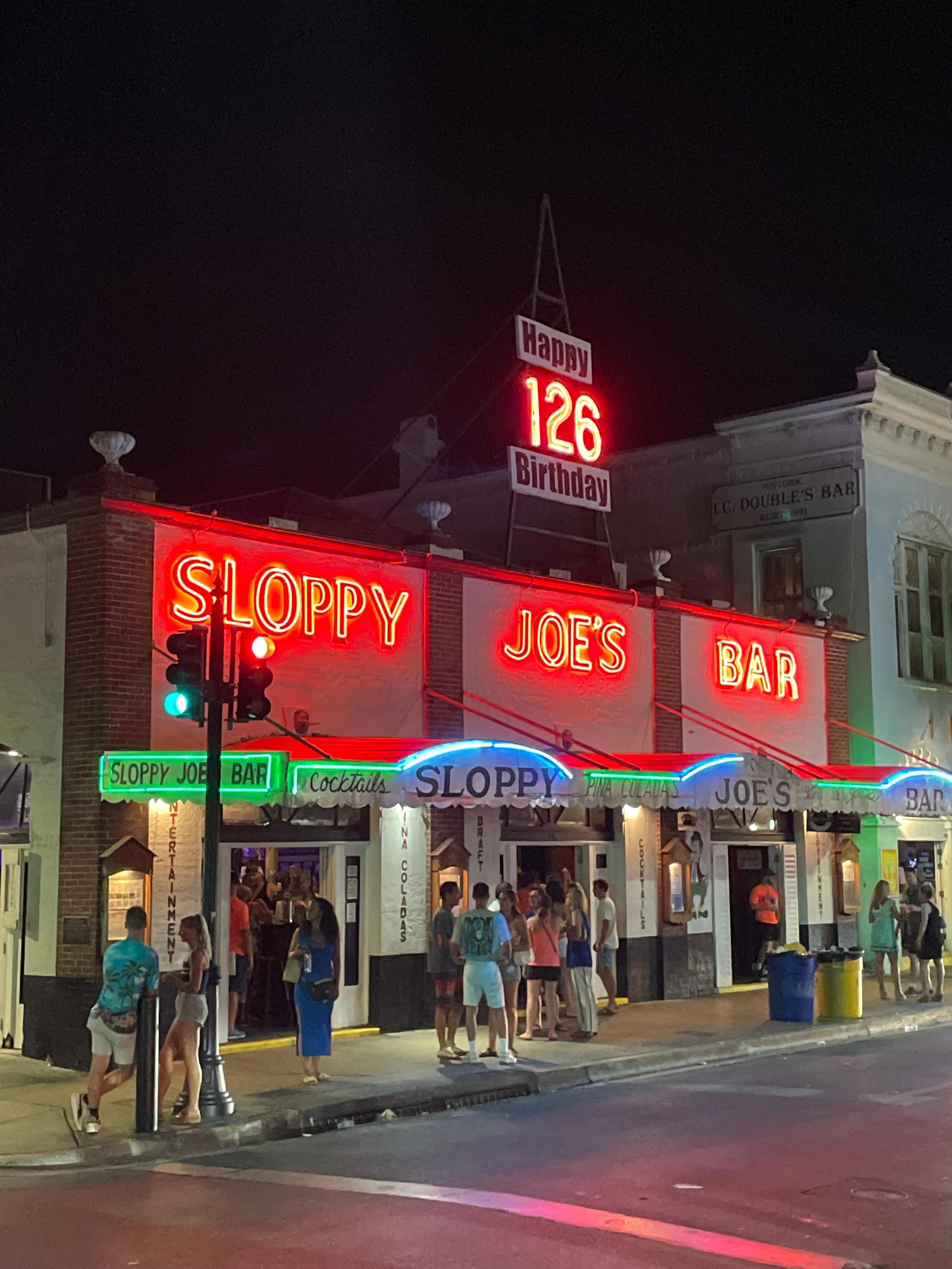 Sloppy Joes on Duval. 8 min walk from unit. 