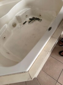 Tub taped together.