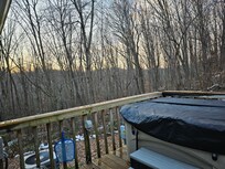View from back deck with hot tub.