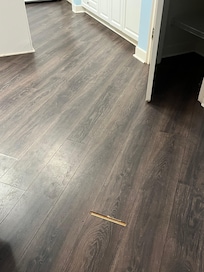 The floor in the kitchen visible floor gap