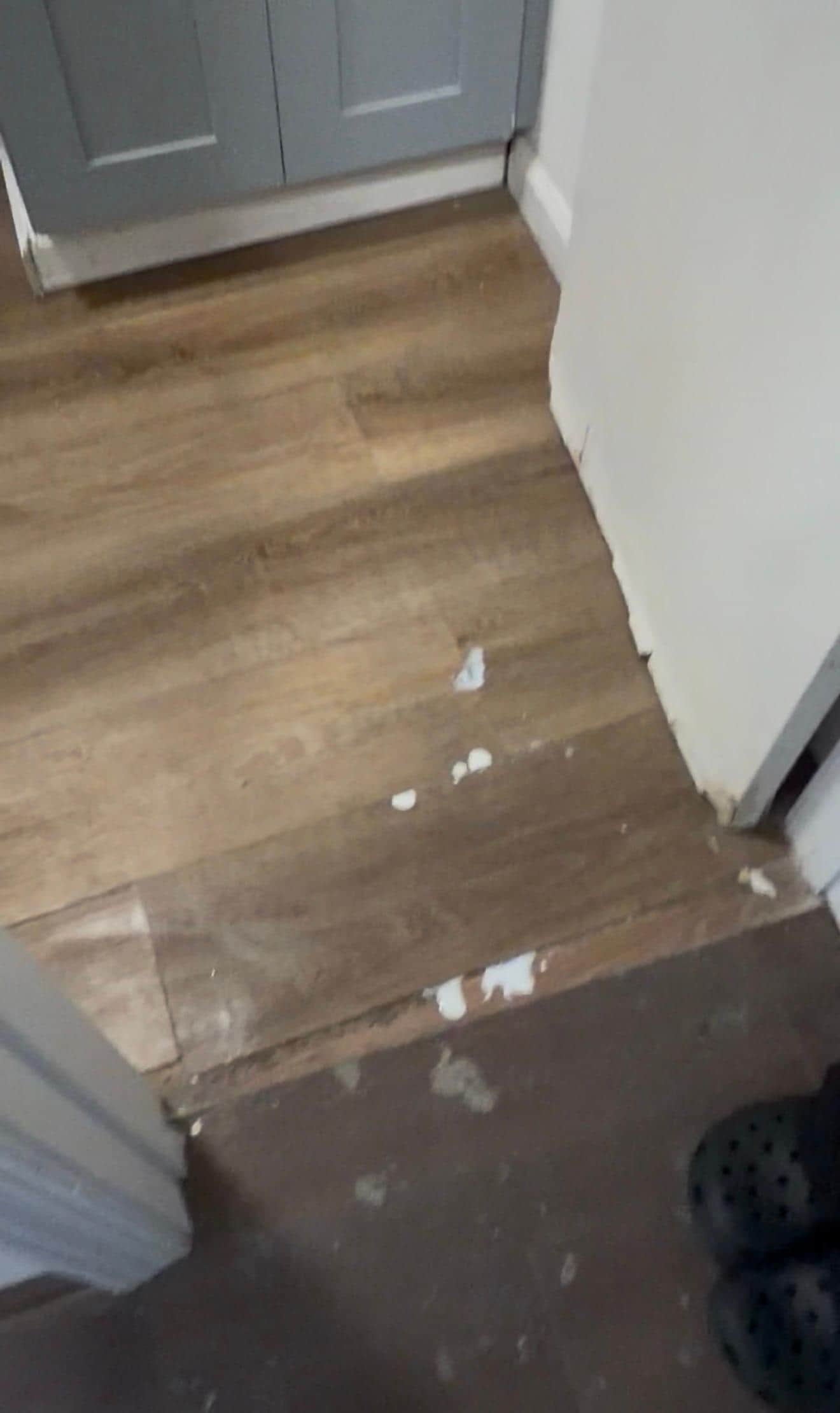 Floor leaking white from underneath flooring 