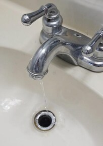 Water was a trickle with both hot and cold wide open.