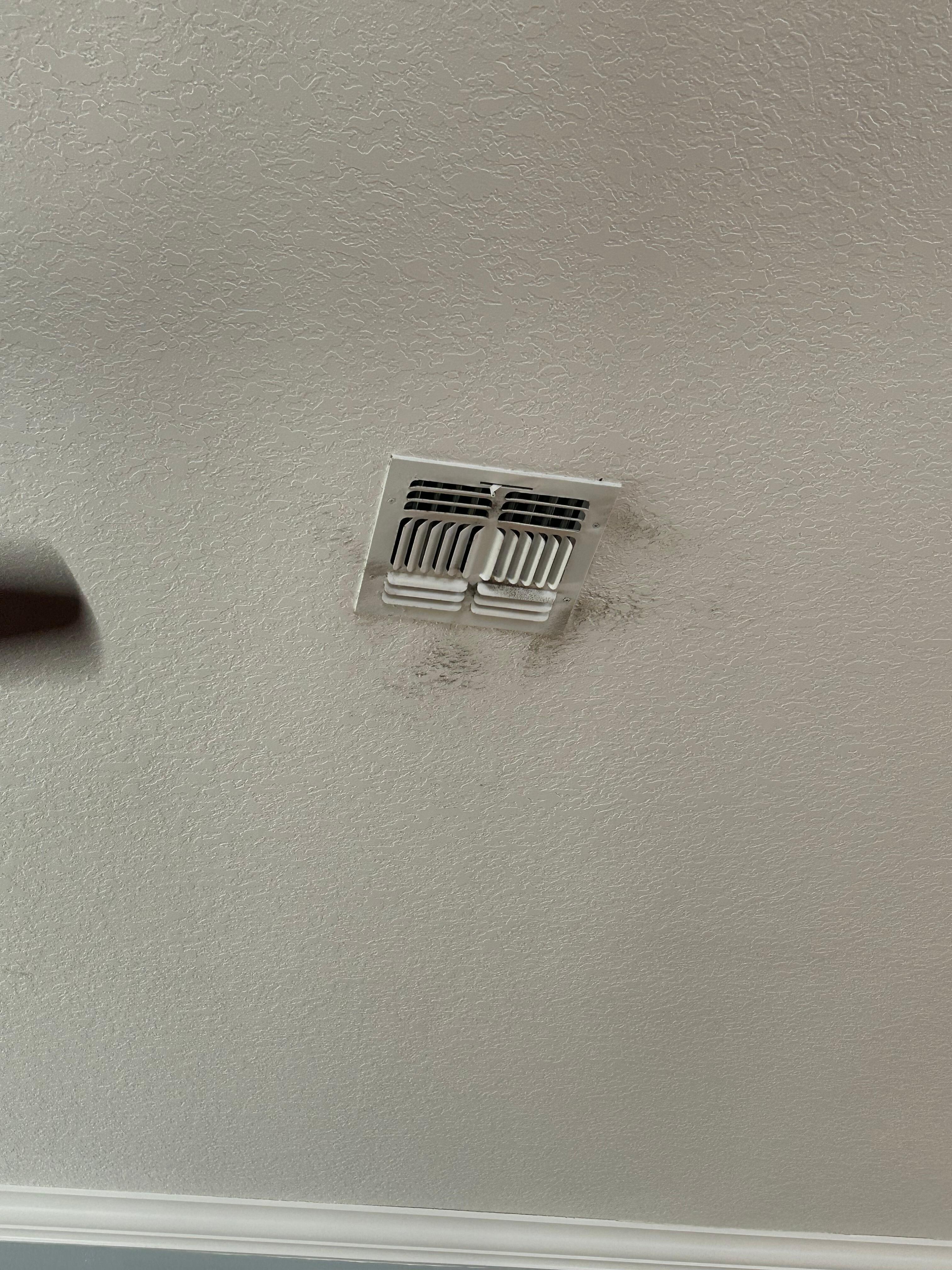 Dirt at duct vent
