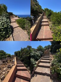 Steps to get to property, one parks car up top