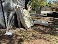 Filthy mattresses in front