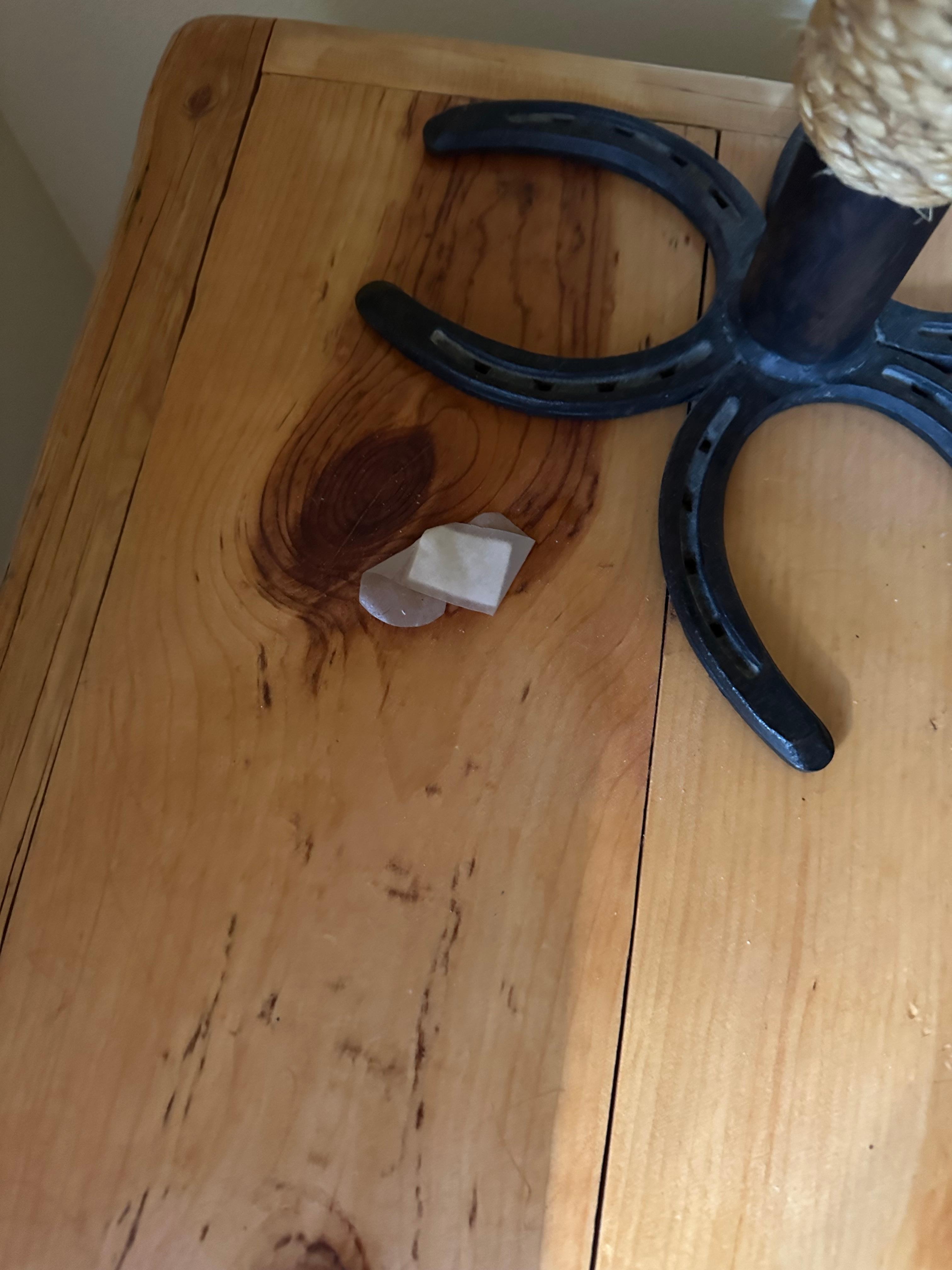 Dirty bandaid by nightstand