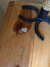 Dirty bandaid by nightstand