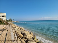 View of the ocean from the "upper" beach.