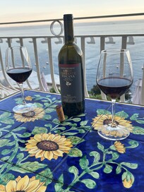 Wine on our terrace on arriving day.