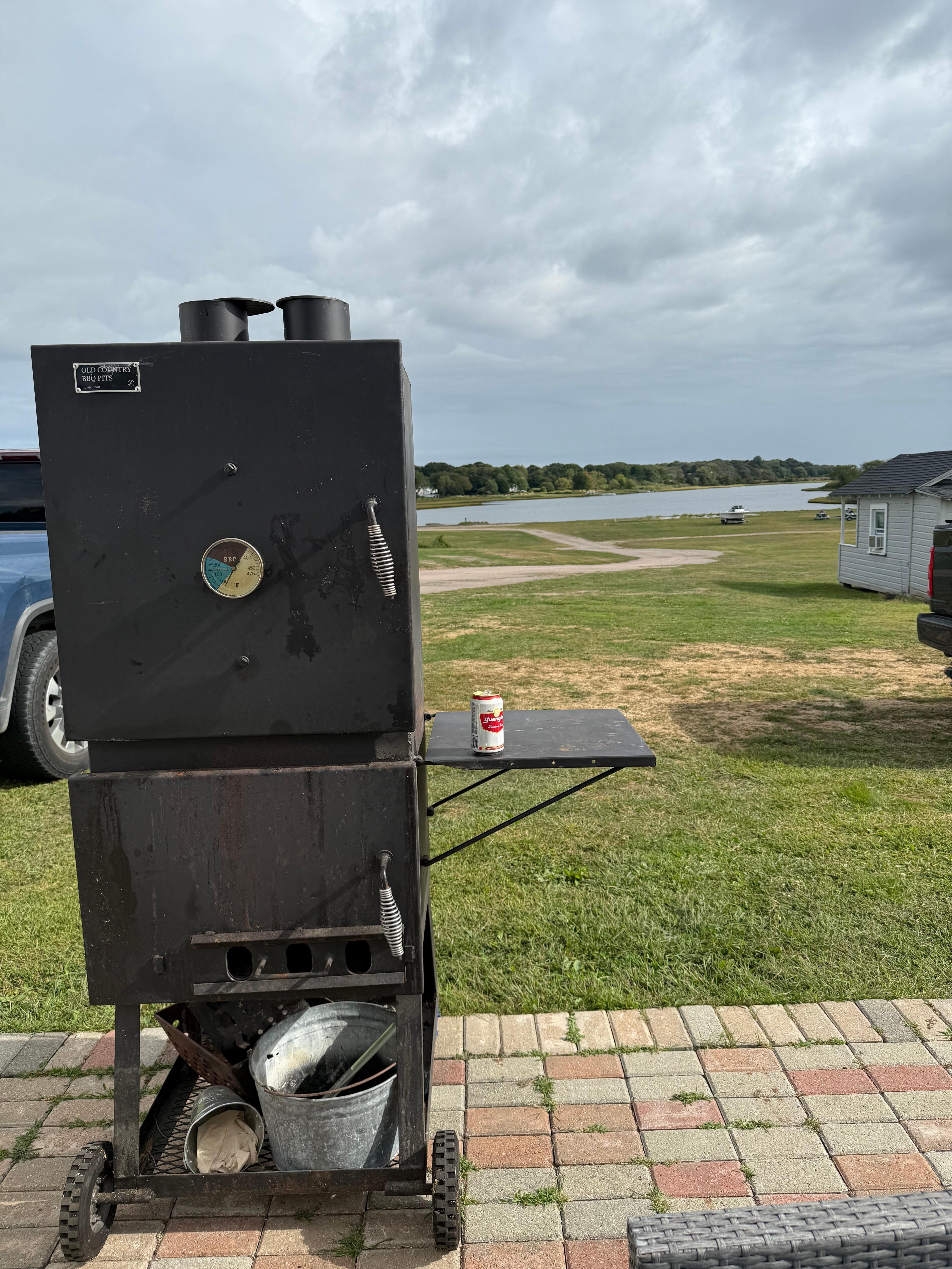 View from the patio (we brought our smoker all the way from TX)