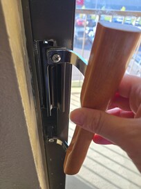 Broken door handle.