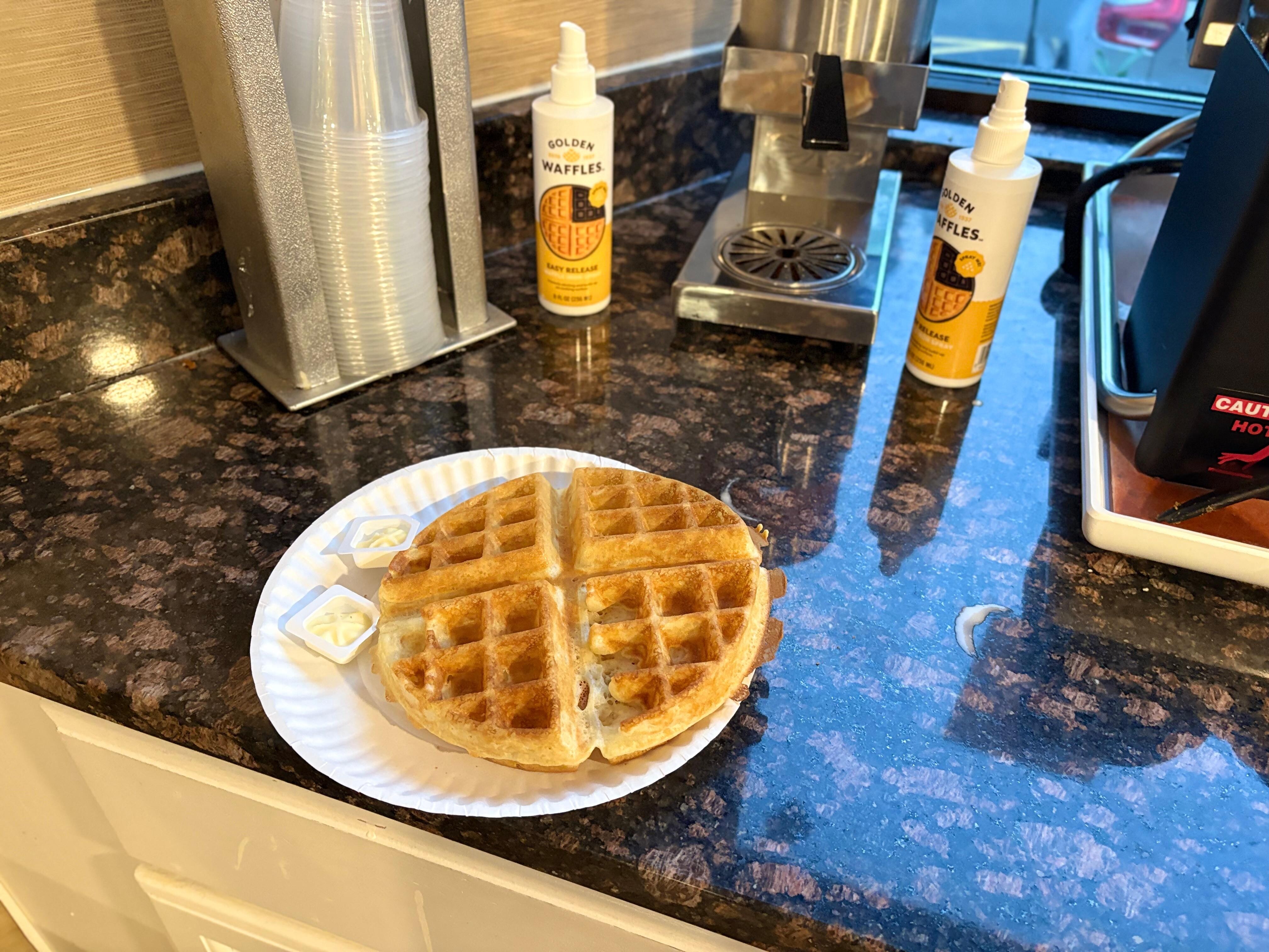 The waffle was nice cooked